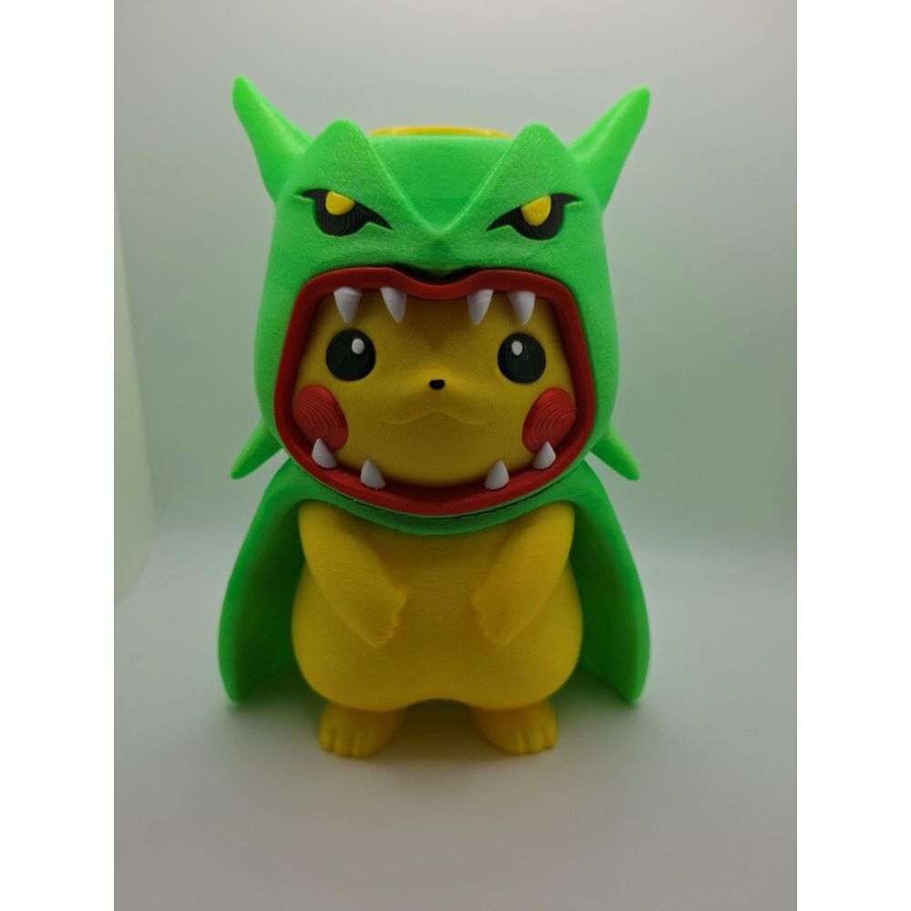 3D-Printed Rayquaza Poncho Pikachu Figure (~7 Inches) – Pokémon Collectible